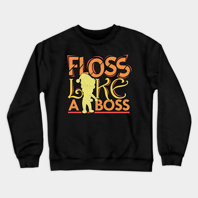 'Floss Like A Boss Santa Flossing' Hilarous Santa Gift Crewneck Sweatshirt by ourwackyhome